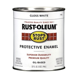 Stops Rust 7792504 Enamel Paint, Gloss, White, 1 qt, Can, Oil Base, Application: Brush, Roller, Spray