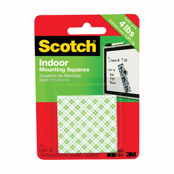 111 Mounting Square, 1 in L, 1 in W, White