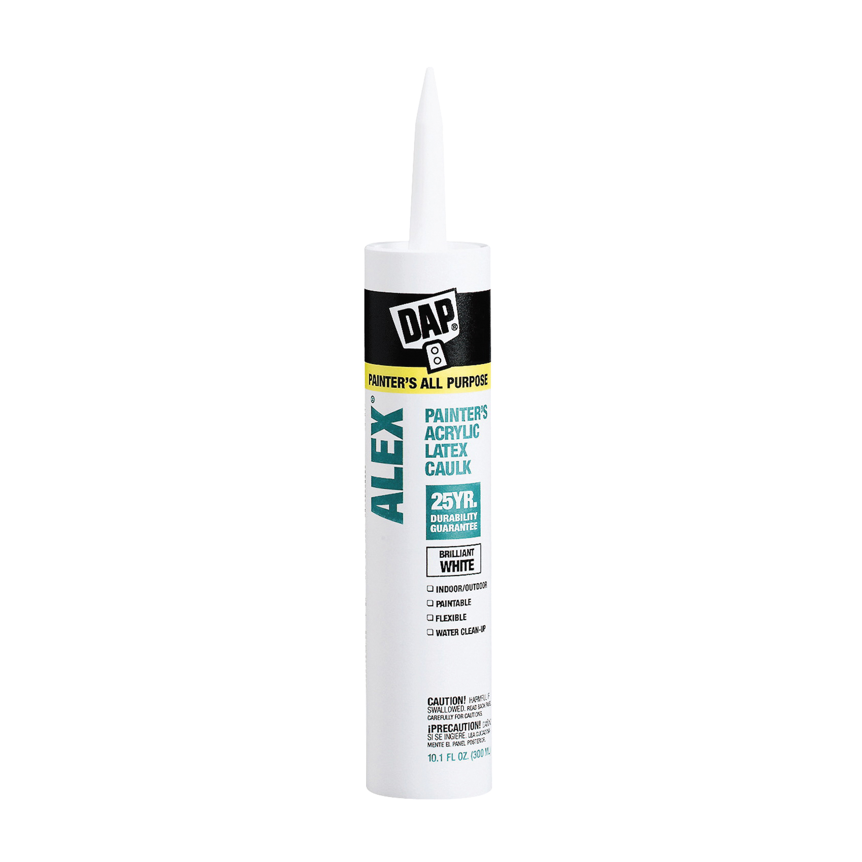 Dap 18670 Painter's Acrylic Latex Caulk, White, 40 to 100 deg F, 10.1 oz, Cartridge
