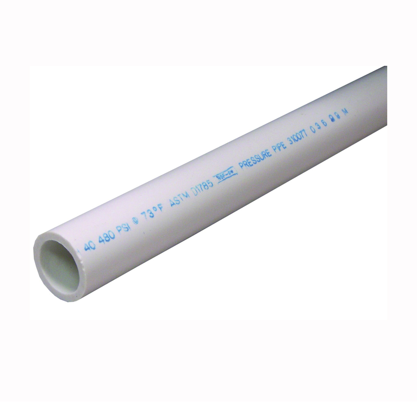 3100772 Pressure Pipe, 3/4 in, 2 ft L, SCH 40, 480 psi, White