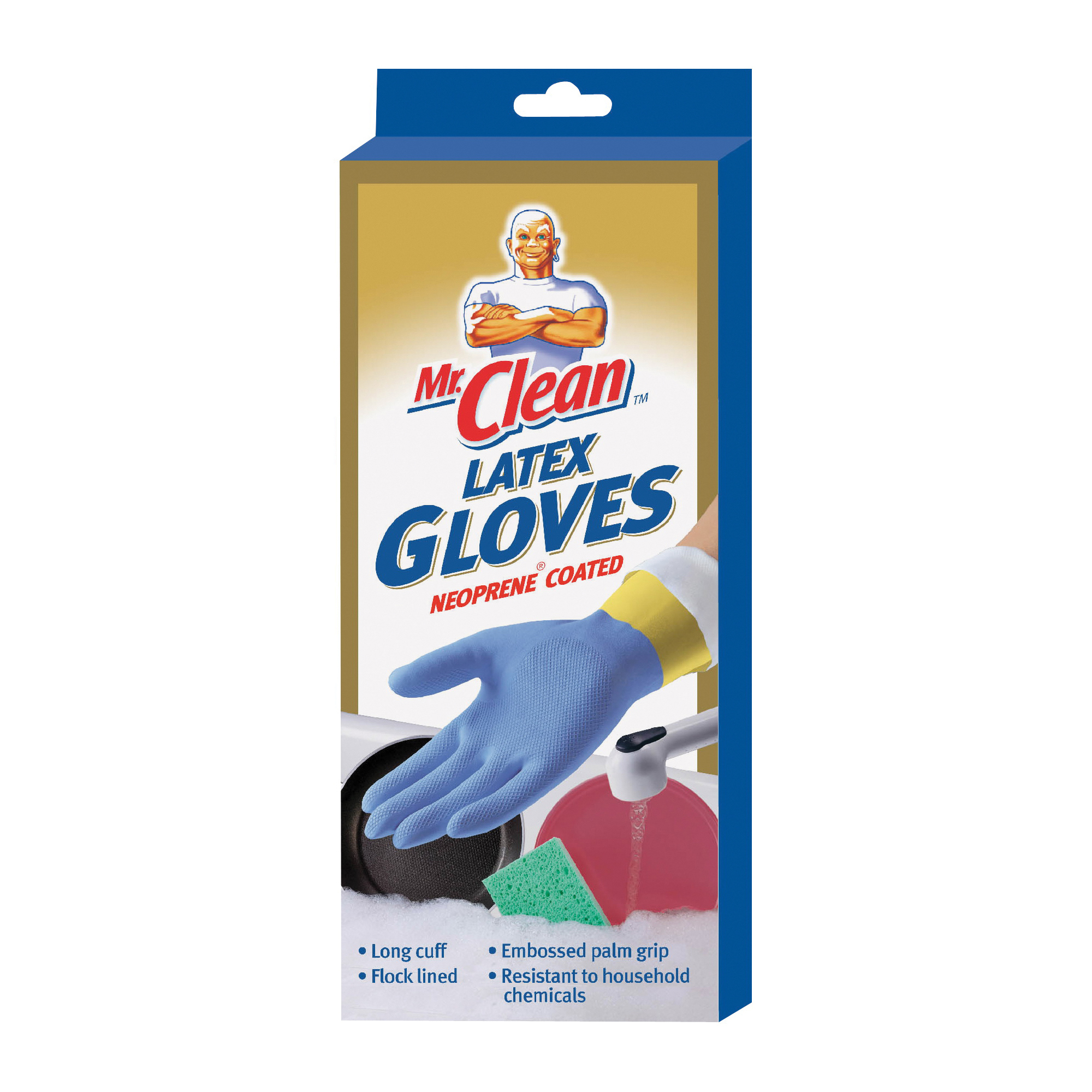 11952 Heavy-Duty Household Protective Gloves, M, 7 in L, Rubber, Blue