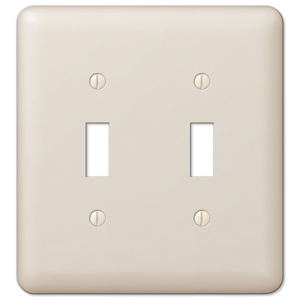 935TTAL Switch Wallplate, 5 in L, 4-5/8 in W, 2 -Gang, Steel, Light Almond, Matte
