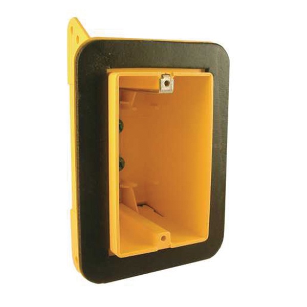 RACO 2011FBAR Vapor Barrier Box, 1-Gang, Polycarbonate, Yellow, Bracket Mounting - 1
