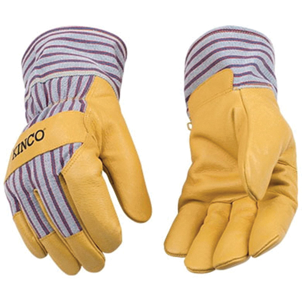 1927-L Protective Gloves, Men's, L, 11-1/2 in L, Wing Thumb, Easy-On, Palomino