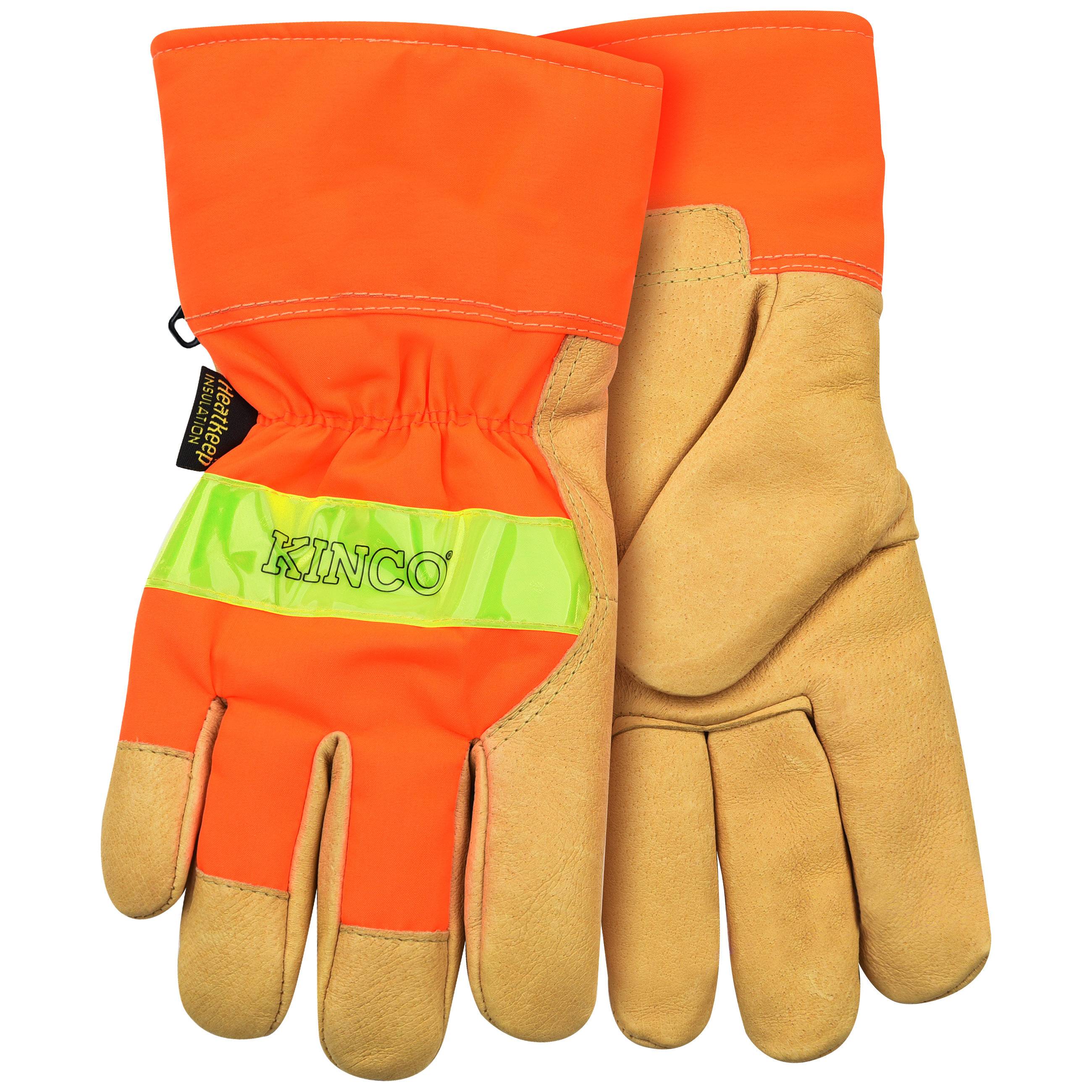 1938-XL Work Gloves, Men's, XL, Wing Thumb, Orange/Palamino