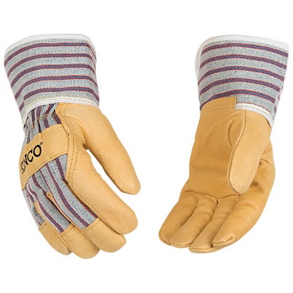 1927-C Protective Gloves with Safety Cuff, Wing Thumb, Blue/Tan