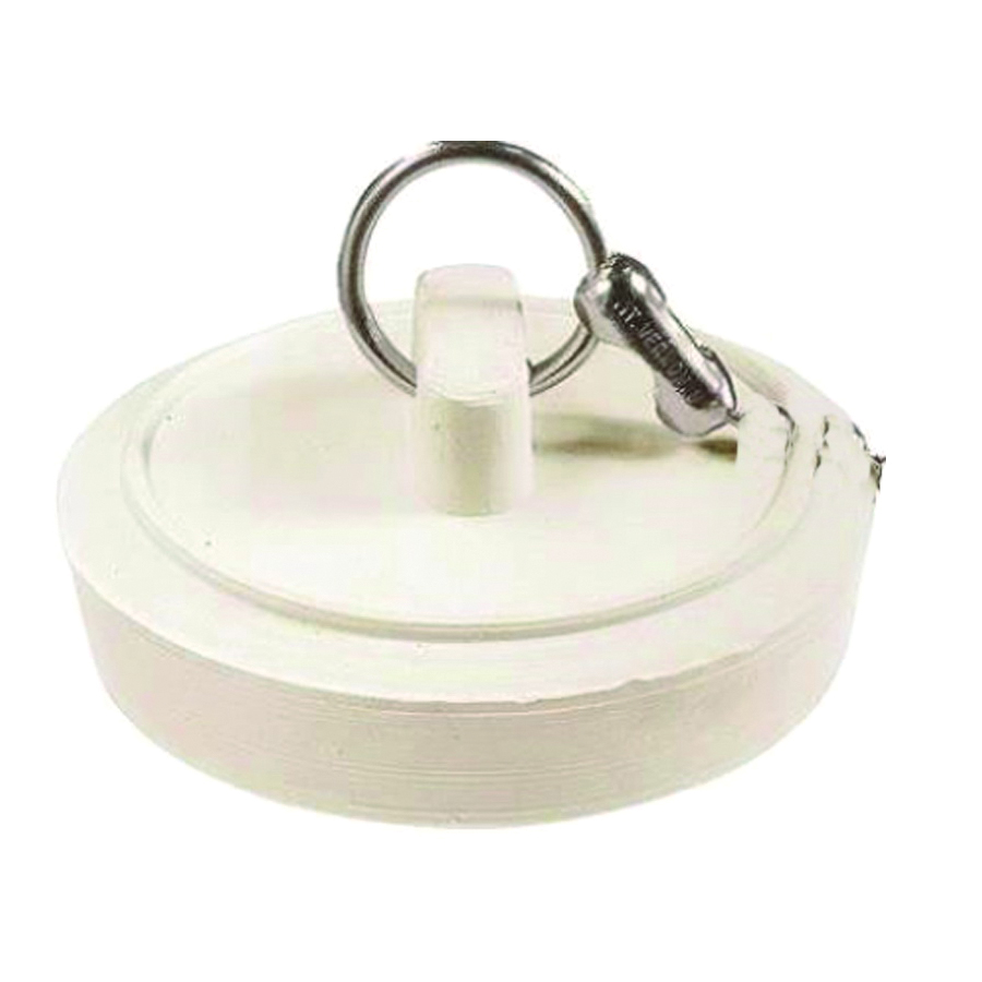 Duo Fit Series PP820-1 Drain Stopper, Rubber, White, For: 1-1/8 to 1-1/4 In-Sink