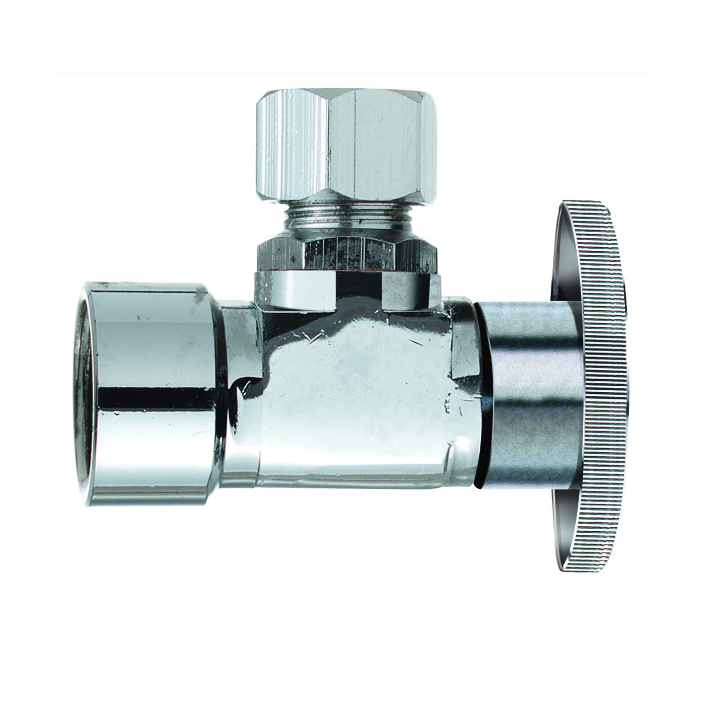 PP50PCLF Angle Shut-Off Valve, 3/8 x 3/8 in Connection, FIP x Compression, Brass Body