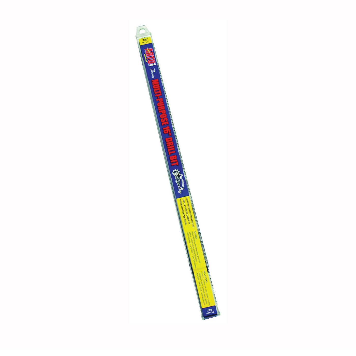 01170 Jobber Drill Bit, 1/2 in Dia, 16 in OAL, Parabolic Flute, Straight Shank