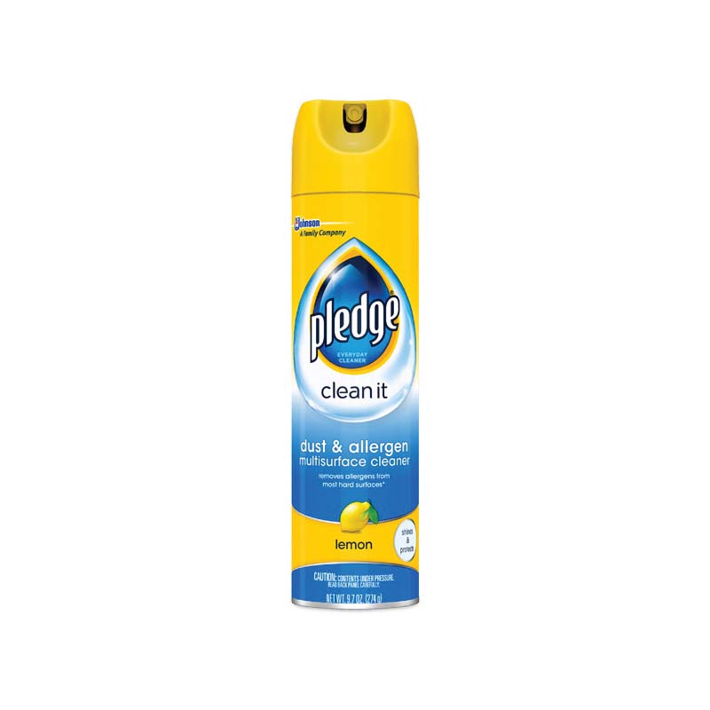 Pledge CB723756CT Cleaner, 9.7 oz Aerosol Can, Lemon, Off-White - 1