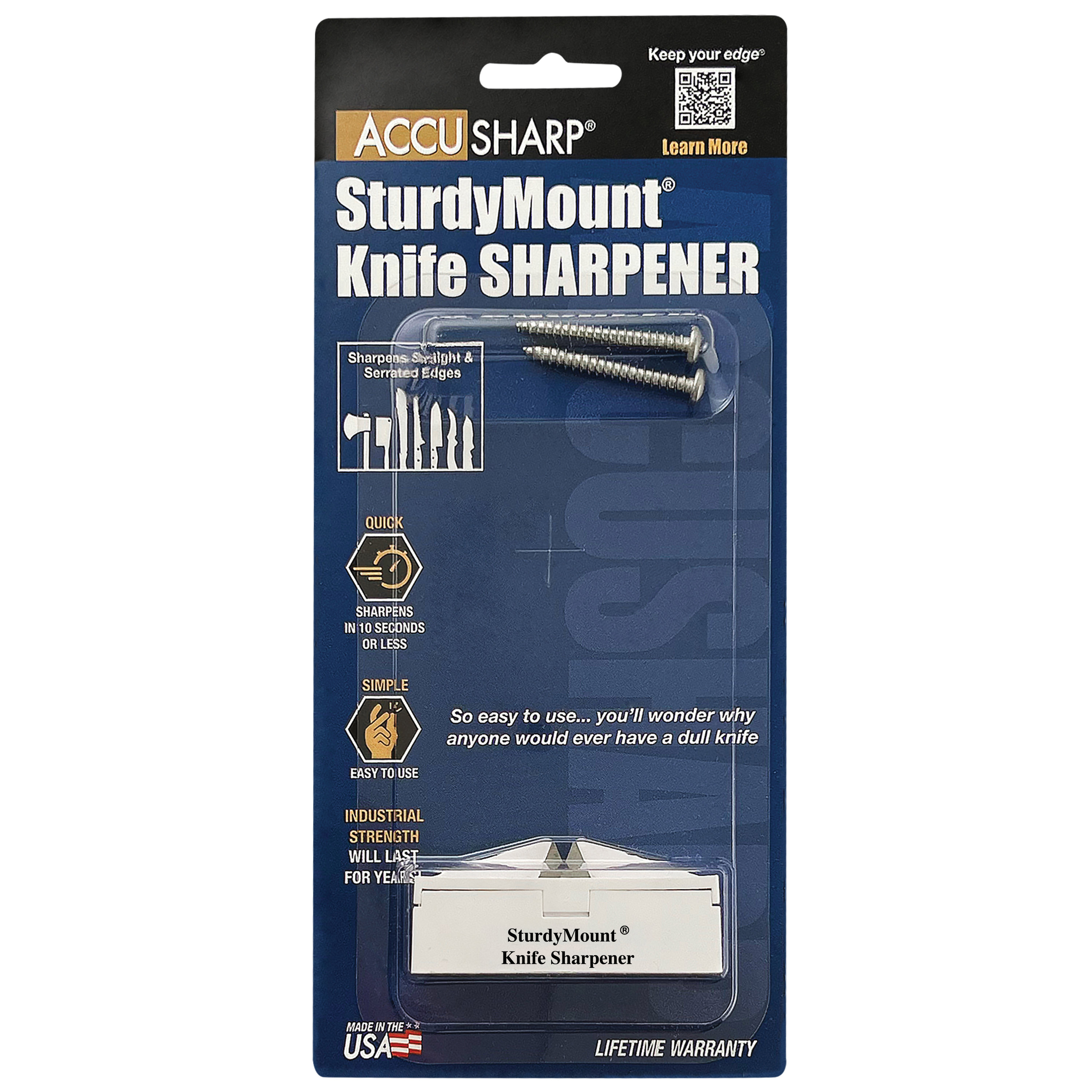Accusharp SturdyMount 004C Knife Sharpener, Ceramic/Diamond Abrasive, Plastic Handle - 4