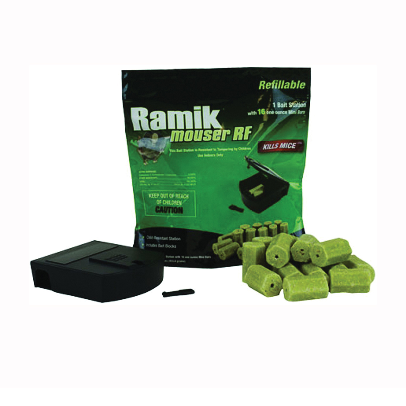 000900 Refillable Bait Station, 16 oz Bait, 2-Opening, Green