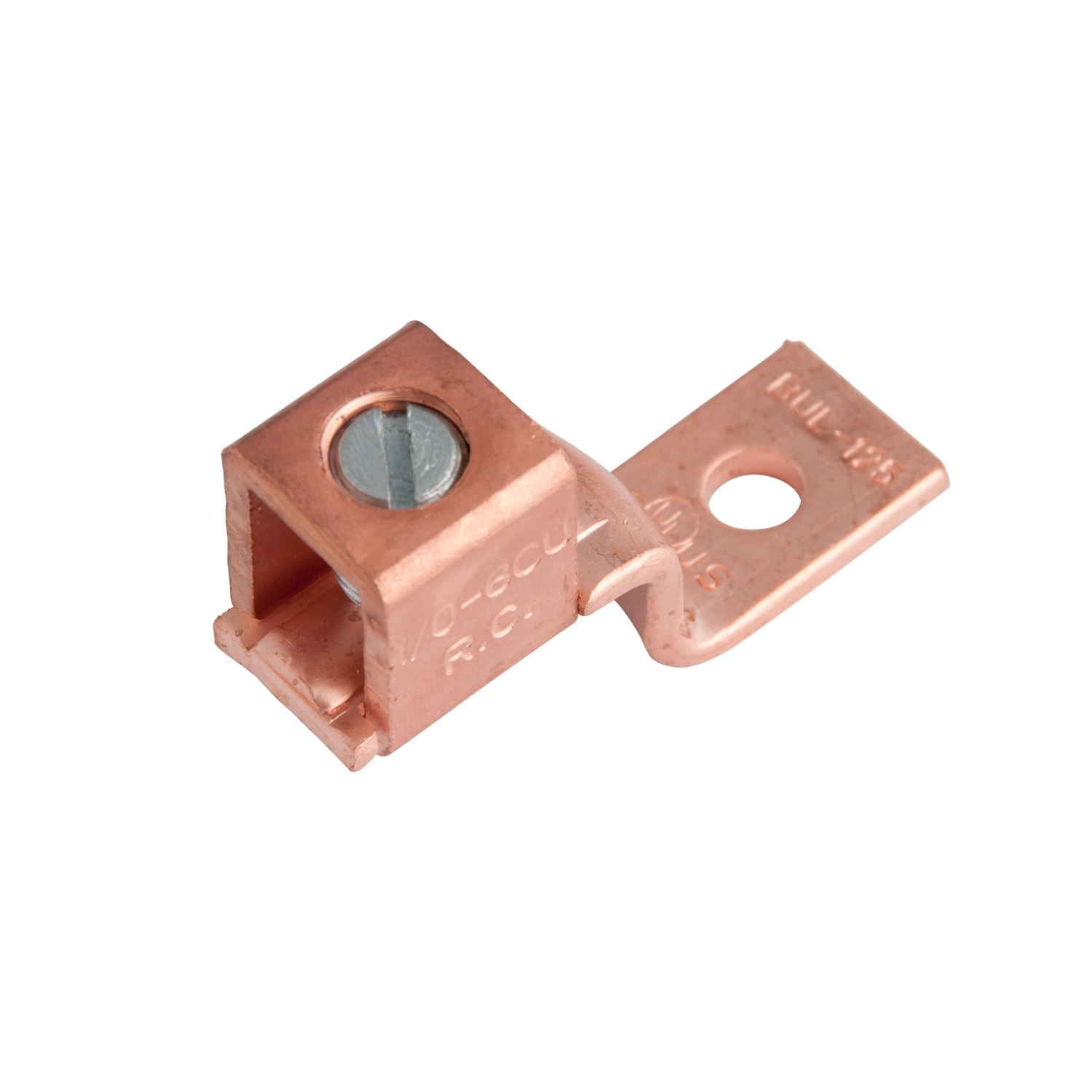 GSLU-125 Mechanical Lug, 600 V, 6 to 0 AWG Wire, 3/8 in Stud, Copper Contact