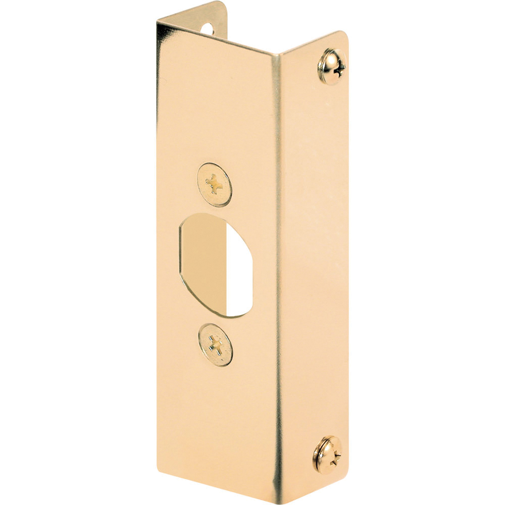 U 9566 Door Edge Reinforcer, 1-3/8 in Thick Door, Brass, Bright Brass, 4-1/2 in H, 1 in W