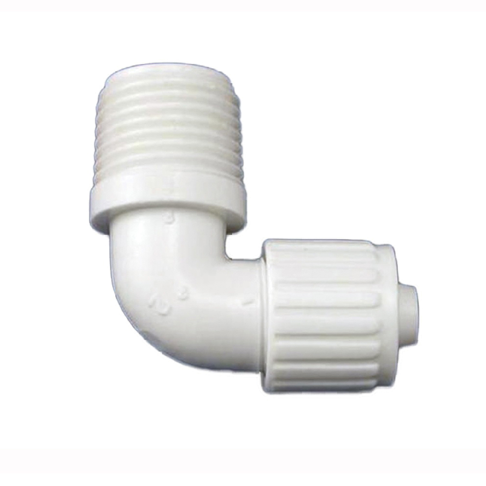 PEXLOCK 16799 Pipe Elbow, 3/8 x 1/2 in, MPT, 90 deg Angle, Plastic, 200 psi Pressure