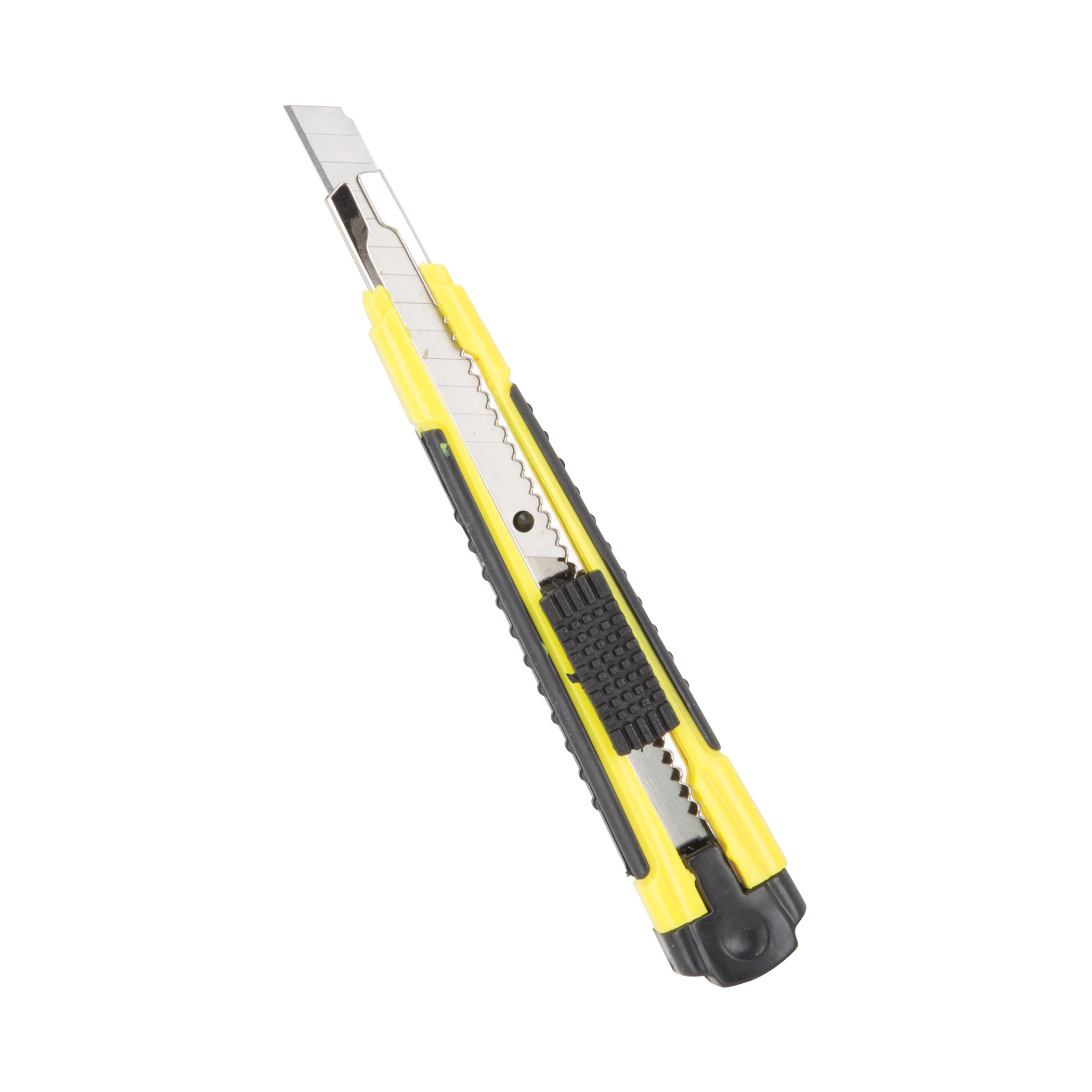 JL-VT45534 Snap Off, Utility Knife, 4 in L Blade, 9 mm W Blade, Alloy Steel Blade, Soft-Grip Handle, Yellow/Black Handle