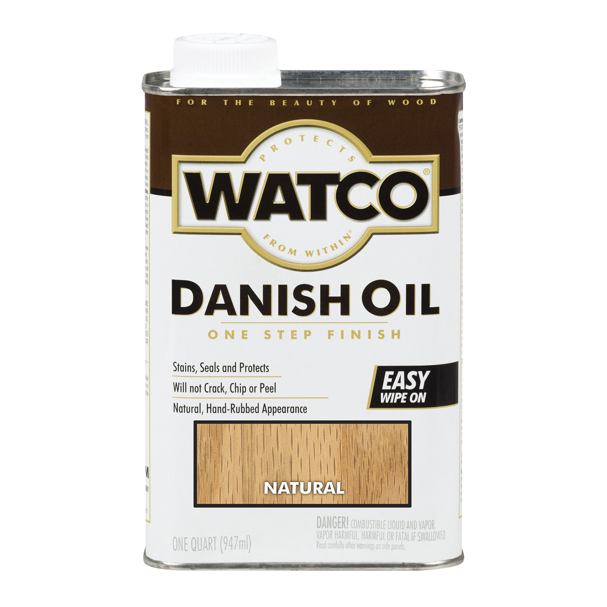 Watco A65741 Danish Oil, Natural, Liquid, 1 qt, Can