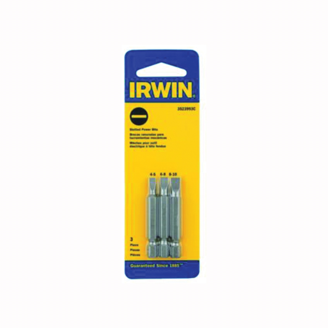 IWAF22SL10122 Power Bit, #10 to 12 Drive, Slotted Drive, 1/4 in Shank, Hex Shank, 1-15/16 in L, Steel