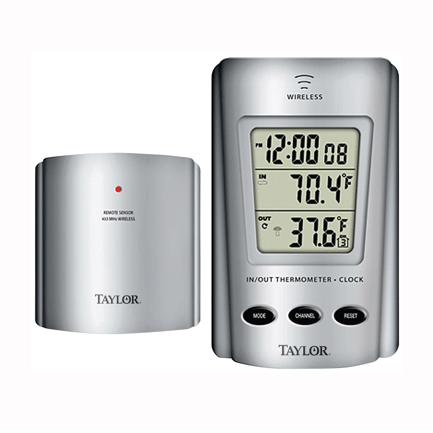 1730 Wireless Thermometer, Digital, 32 to 122 deg F, 1 in, 2.5 in, 3.5 in unit