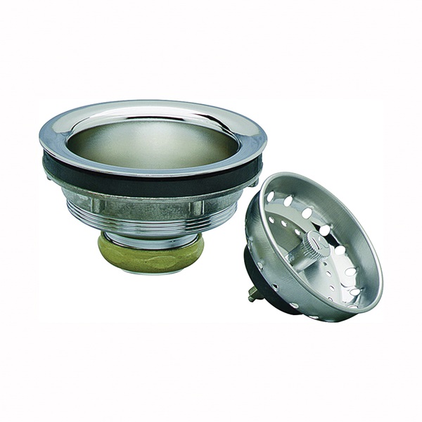 PP5435 Basket Strainer, Stainless Steel Basket, Chrome, For: 3-1/2 in Dia Opening Kitchen Sink
