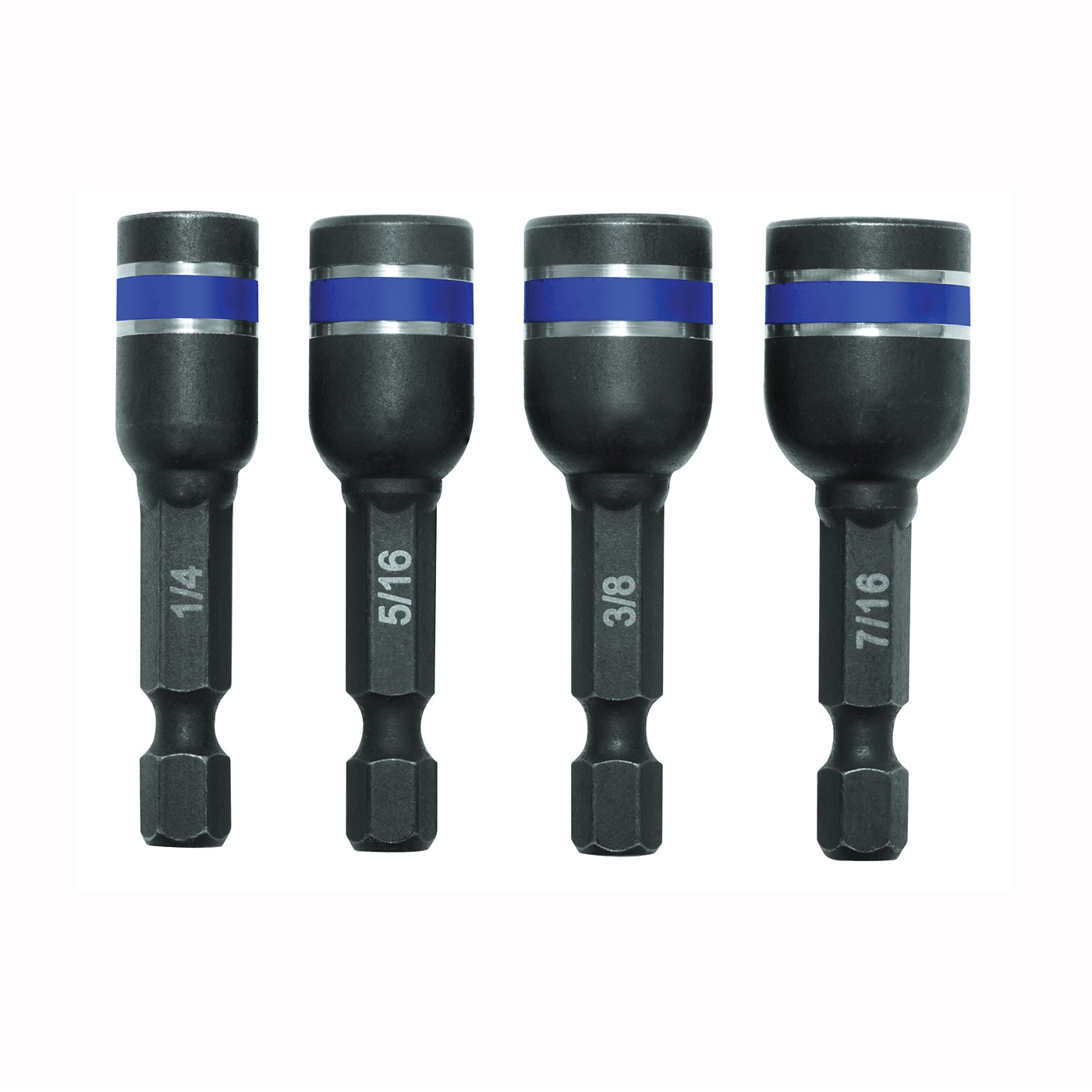 1837530 Impact Nut Setter Set, 4-Piece, Magnetic, Steel, Black, Black Oxide