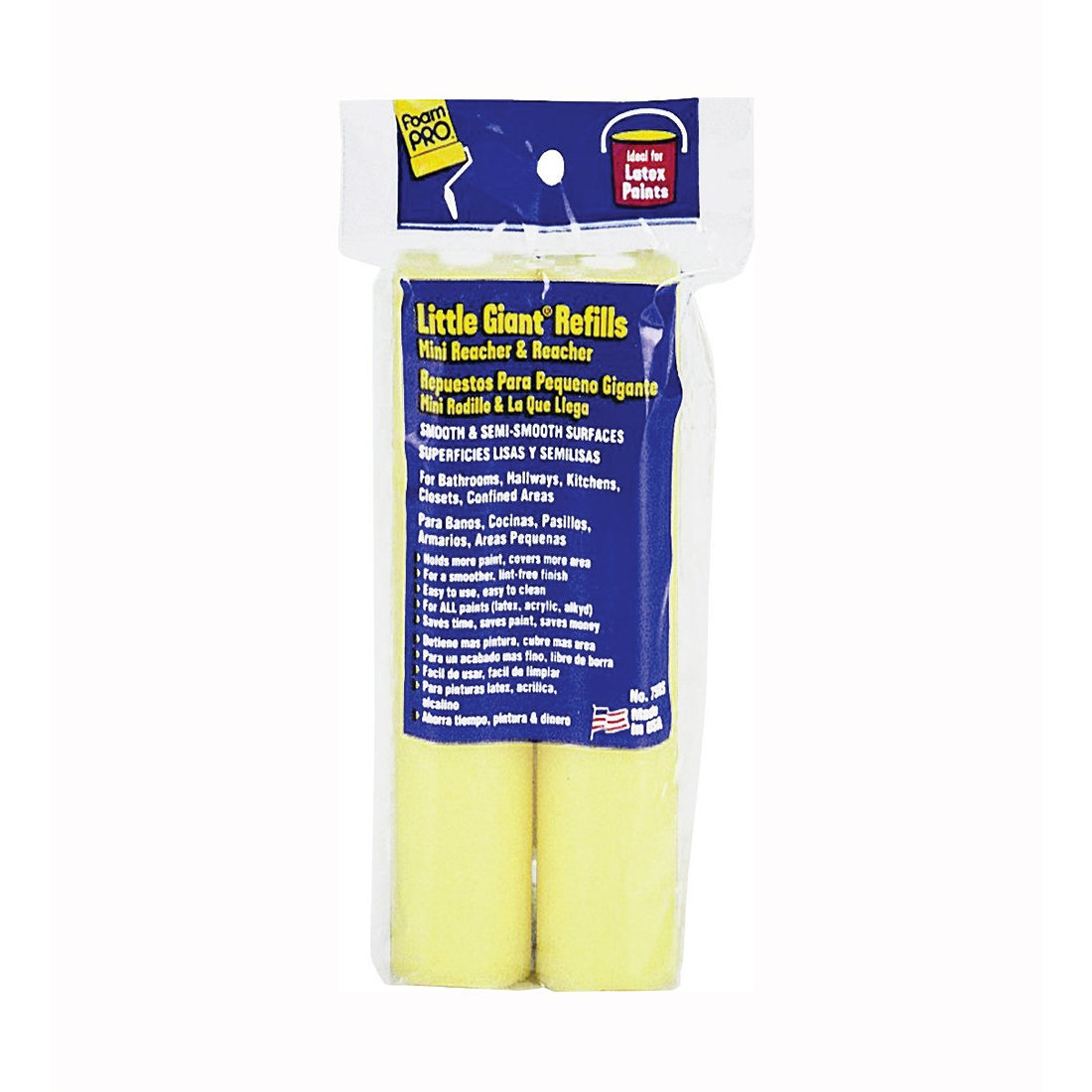75RS Slim Trimmer Refill, 3/8 in Thick Nap, 6 in L, Foam Cover