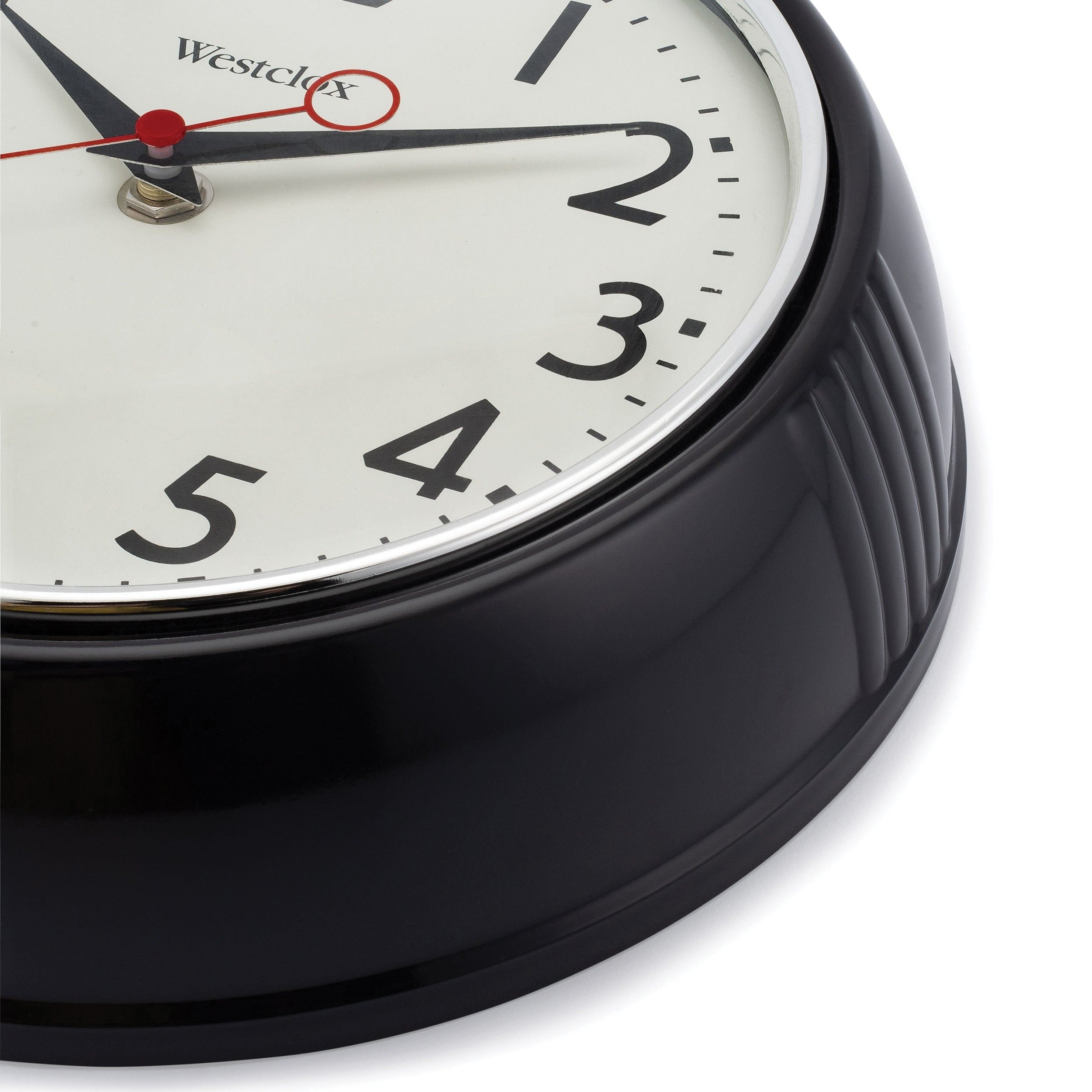Westclox Classic 1950 Series 32042BK Clock, Round, Black Frame, Plastic Clock Face, Analog - 3