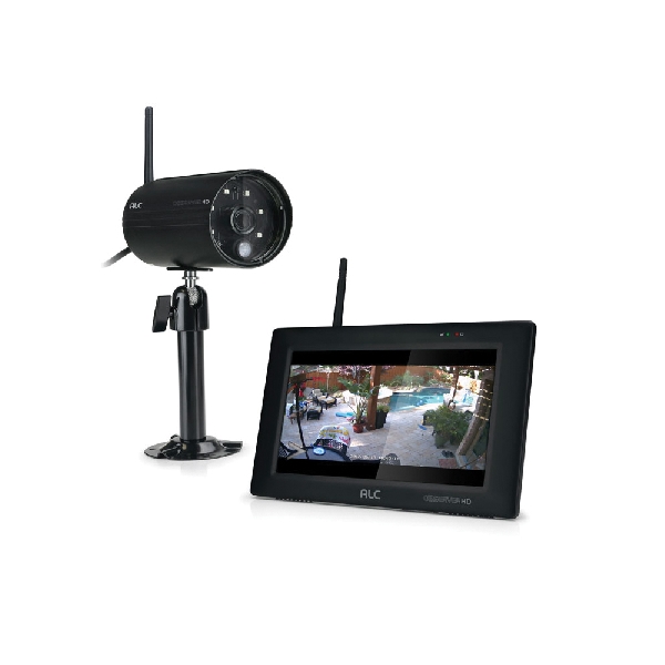 AWS337 Camera and Monitoring System, 90 deg View Angle, 1080 pixel Resolution, microSD Card Storage, Black