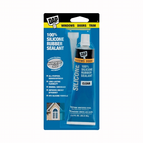 Dap 7079800753 Window and Door Sealant, Clear, -40 to 400 deg F, 2.8 fl-oz, Squeeze Tube