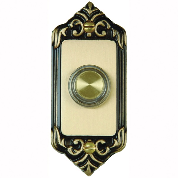 DH1665L Pushbutton, Rectangular, Brass, Lighted