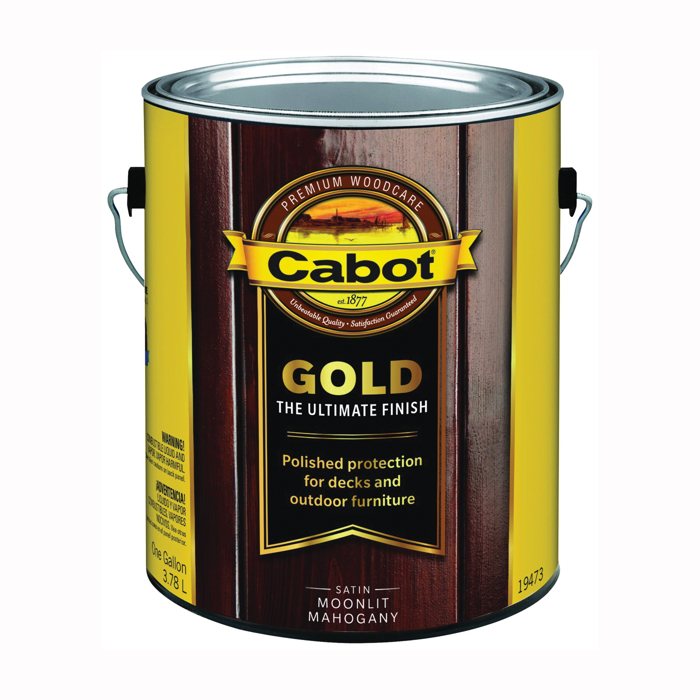 Cabot 19470 Series 140.0019473.007 Wood Conditioning Stain, Liquid, Moonlit Mahogany, 1 gal, Can - 1
