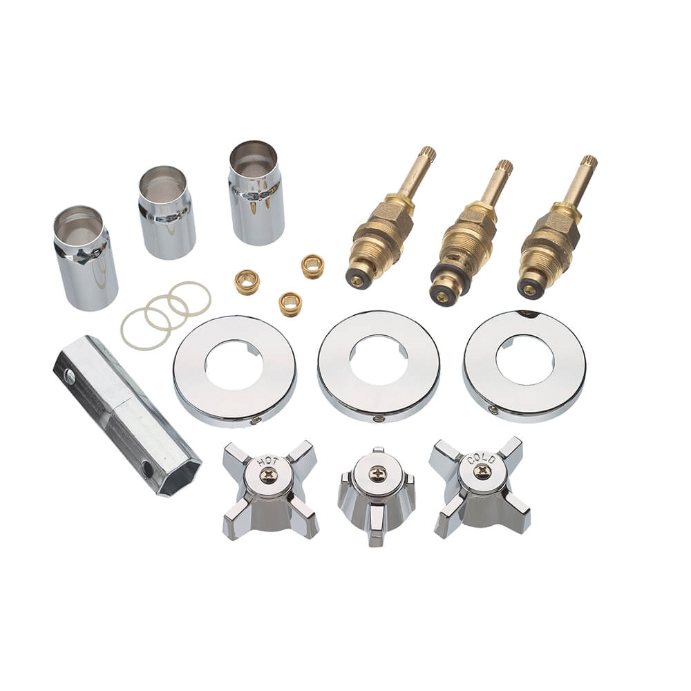 39621 Remodeling Trim Kit, Brass, Chrome-Plated, 11 -Piece, For: Sterling Tub and Shower Faucets