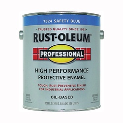 7524402 Enamel Paint, Oil, Gloss, Safety Blue, 1 gal, Can, 230 to 390 sq-ft/gal Coverage Area
