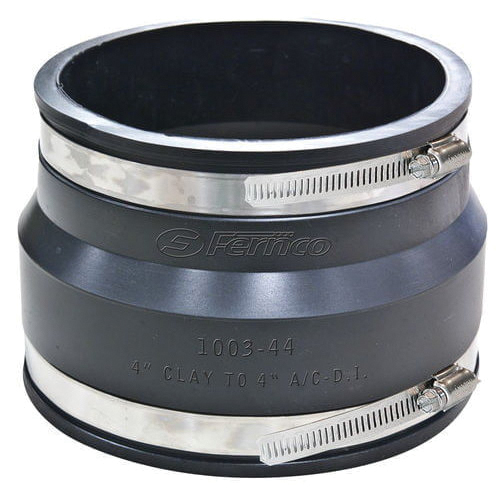 1003-44 Flexible Coupling, 4 in, Mechanical, Rubber/Stainless Steel, Black, SCH 40 Schedule, 4.3 psi Pressure