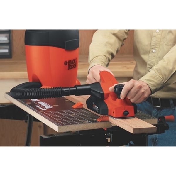 Black+Decker 7698K Planer, 5.2 A, 3-1/4 in Blade, 5/64 in D Planning, Button Control