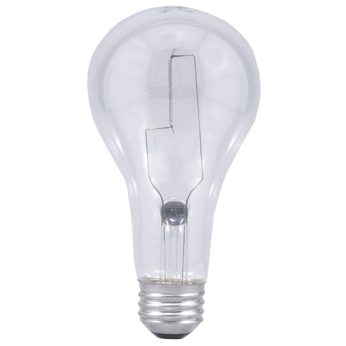 15476 Incandescent Lamp, 200 W, A21 Lamp, Medium E26 Lamp Base, 3880 Lumens, 2850 K Color Temp