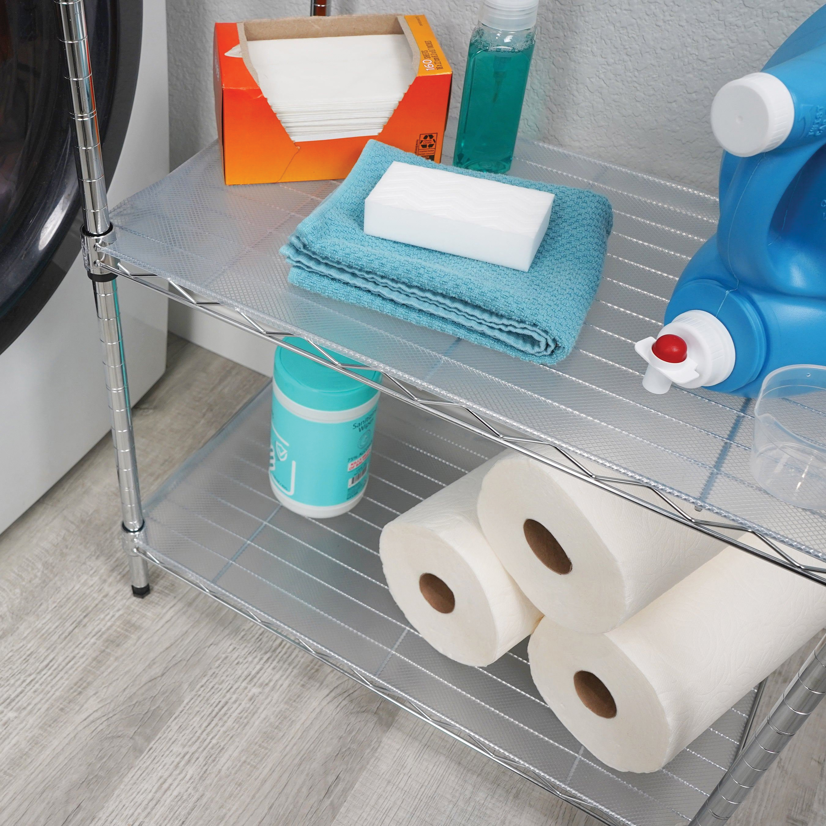 Con-Tact 05F-C5T10-06 Shelf Liner, 5 ft L, 12 in W, Vinyl, Clear - 3