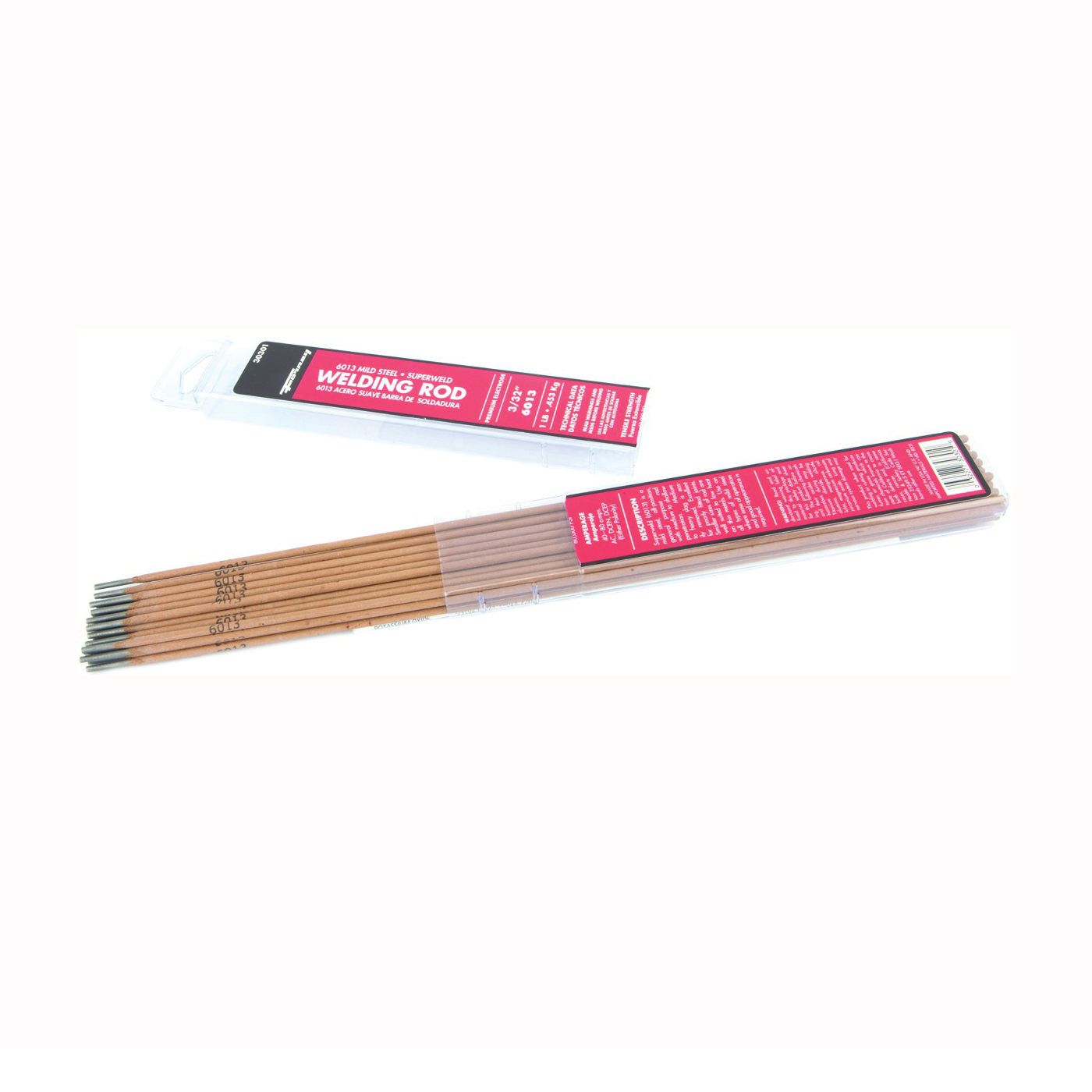 30301 Stick Electrode, 3/32 in Dia, 14 in L, Mild Steel