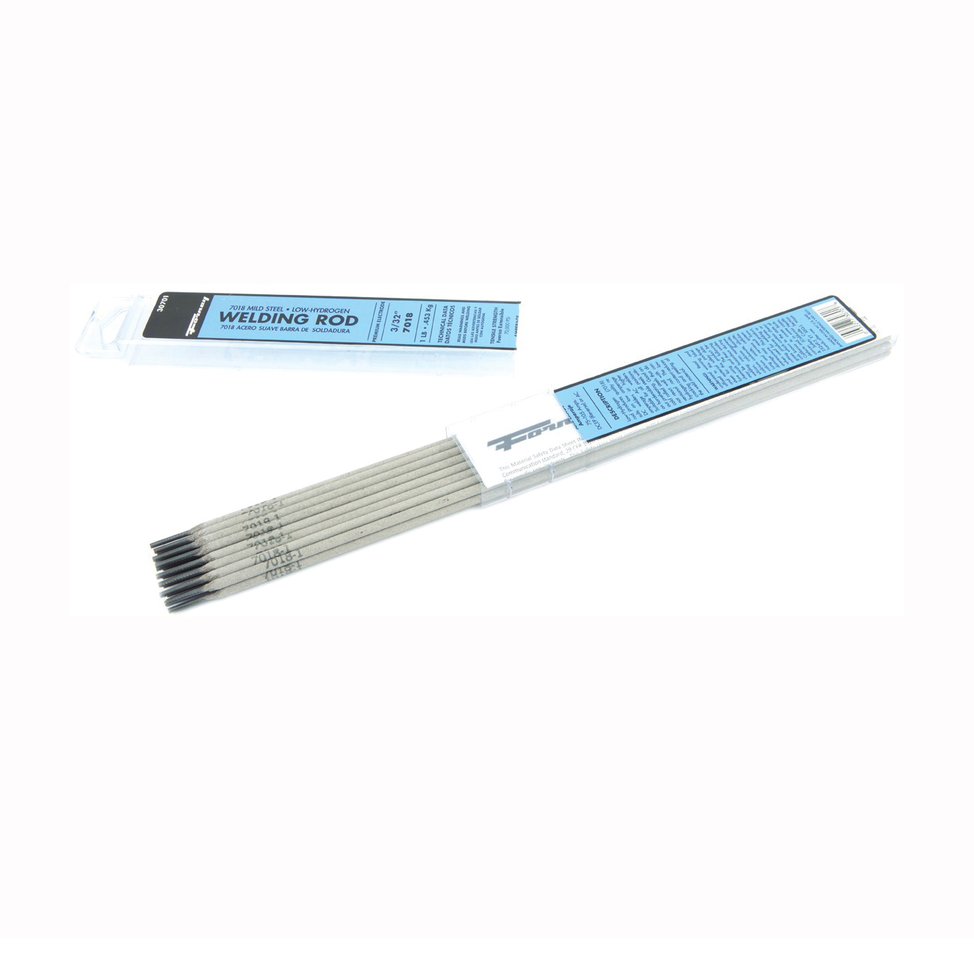 30701 Stick Electrode, 3/32 in Dia, 14 in L, Mild Steel