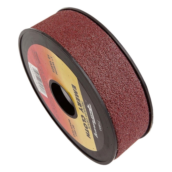 Forney 71803 Bench Roll, 1 in W, 10 yd L, 80 Grit, Premium, Aluminum Oxide Abrasive, Emery Cloth Backing - 2