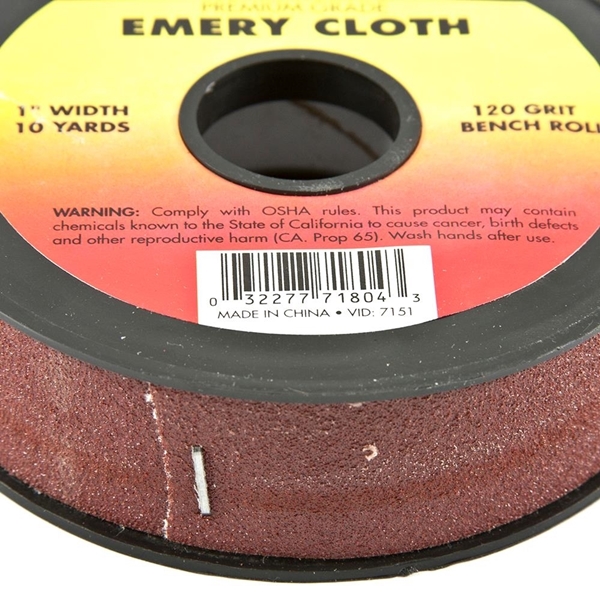 Forney 71804 Bench Roll, 1 in W, 10 yd L, 120 Grit, Premium, Aluminum Oxide Abrasive, Emery Cloth Backing - 3