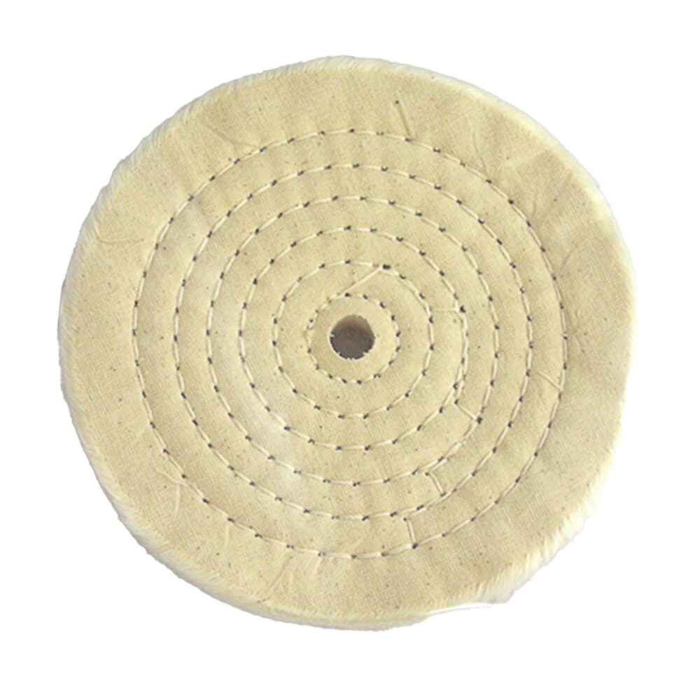 72040 Buffing Wheel, 6 in Dia, 1/2 in Thick, 1/2 in Arbor, Cotton