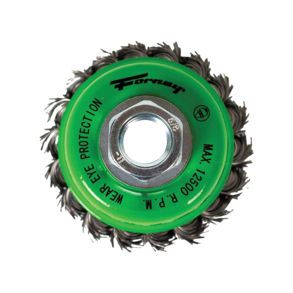 72757 Wire Cup Brush, 2-3/4 in Dia, 5/8-11 Arbor/Shank, 0.02 in Dia Bristle, Carbon Steel Bristle