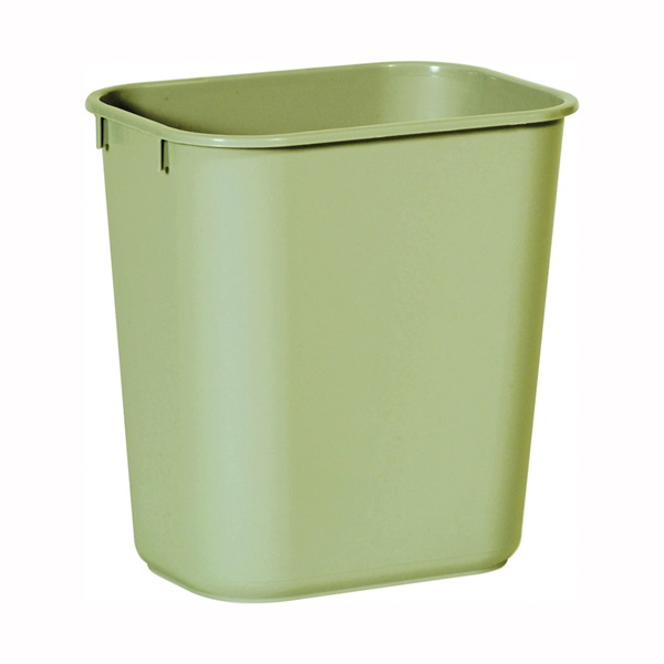 2955 FG295500BEIG Waste Basket, 13 qt Capacity, Plastic, Beige, 12-1/8 in H