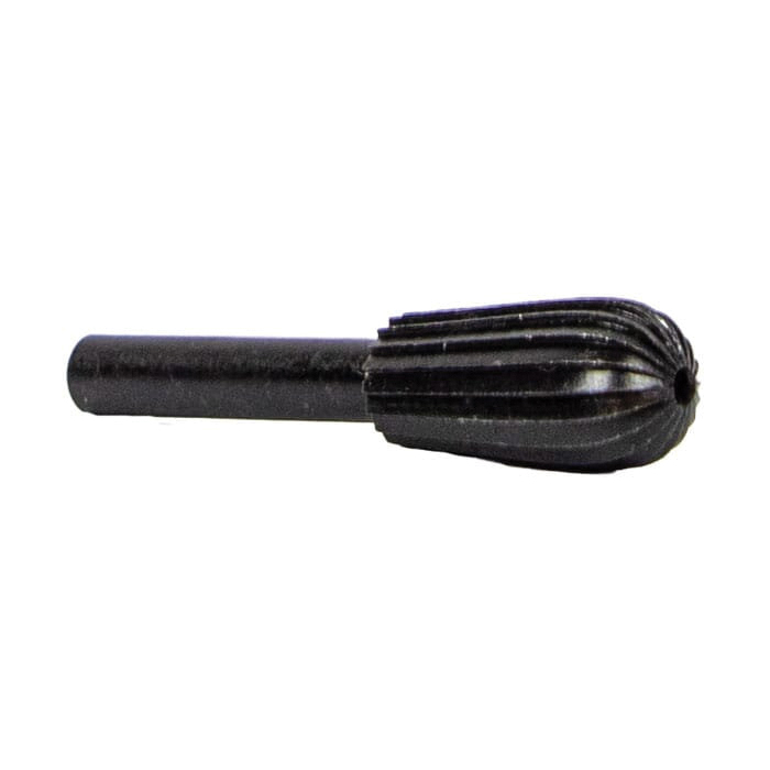 Forney 60070 Bulb Shaped Rotary File, 5/8 in Dia Cutting, 1 in L Cutting, 1/4 in Dia Shank, Steel - 2