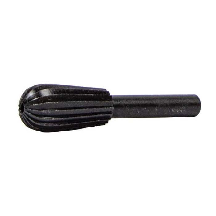 Forney 60070 Bulb Shaped Rotary File, 5/8 in Dia Cutting, 1 in L Cutting, 1/4 in Dia Shank, Steel - 4