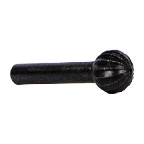 Forney 60072 Ball Shaped Rotary File, 1/2 in Dia Cutting, 1 in L Cutting, 1/4 in Dia Shank, Steel - 2