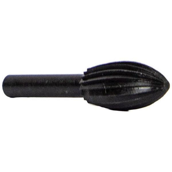 Forney 60075 Football Shaped Rotary File, 1/2 in Dia Cutting, 1 in L Cutting, 1/4 in Dia Shank, Steel - 2