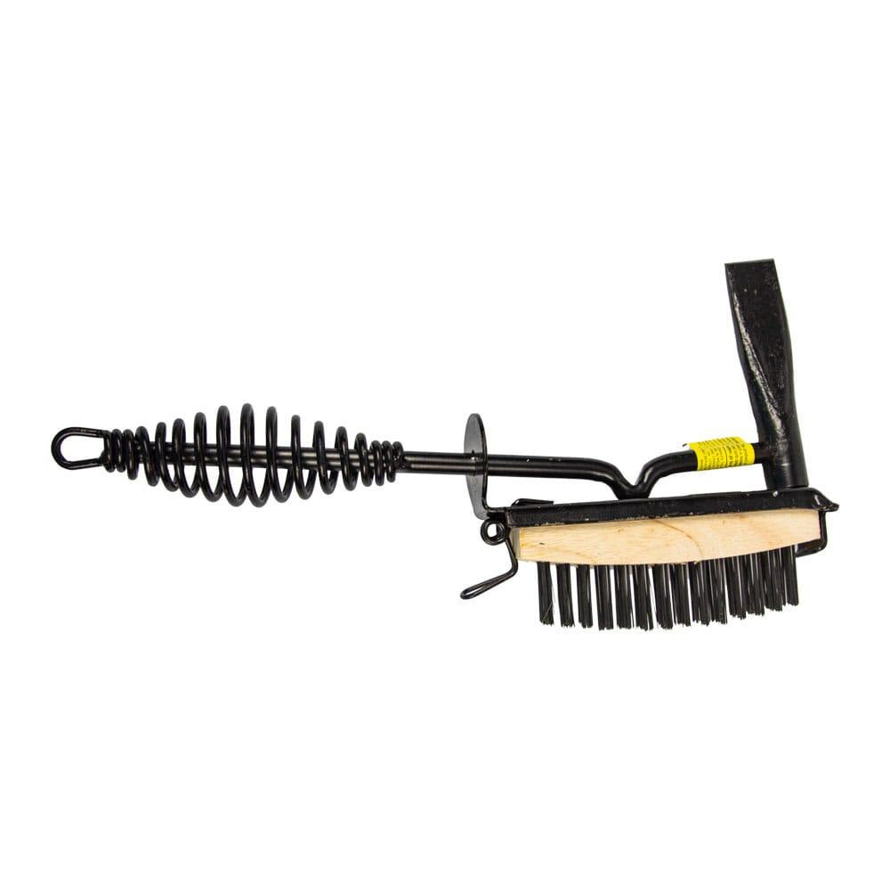 70500 Chipping Hammer with Wire Brush Attachment, Chisel Head, 12 in OAL, Wood Handle
