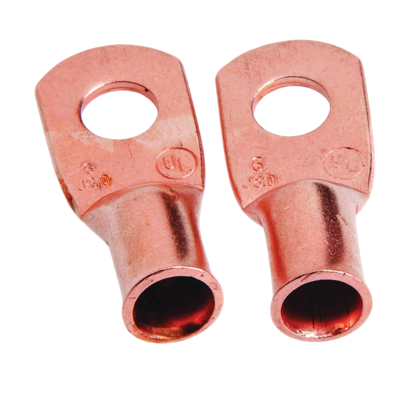 60091 Cable Lug, 6 AWG Wire, 1/4 in, Copper